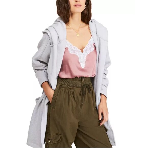 FREE PEOPLE Willow Hooded Belted Sweater Cardigan Size Small NEW NWT - Picture 3 of 4